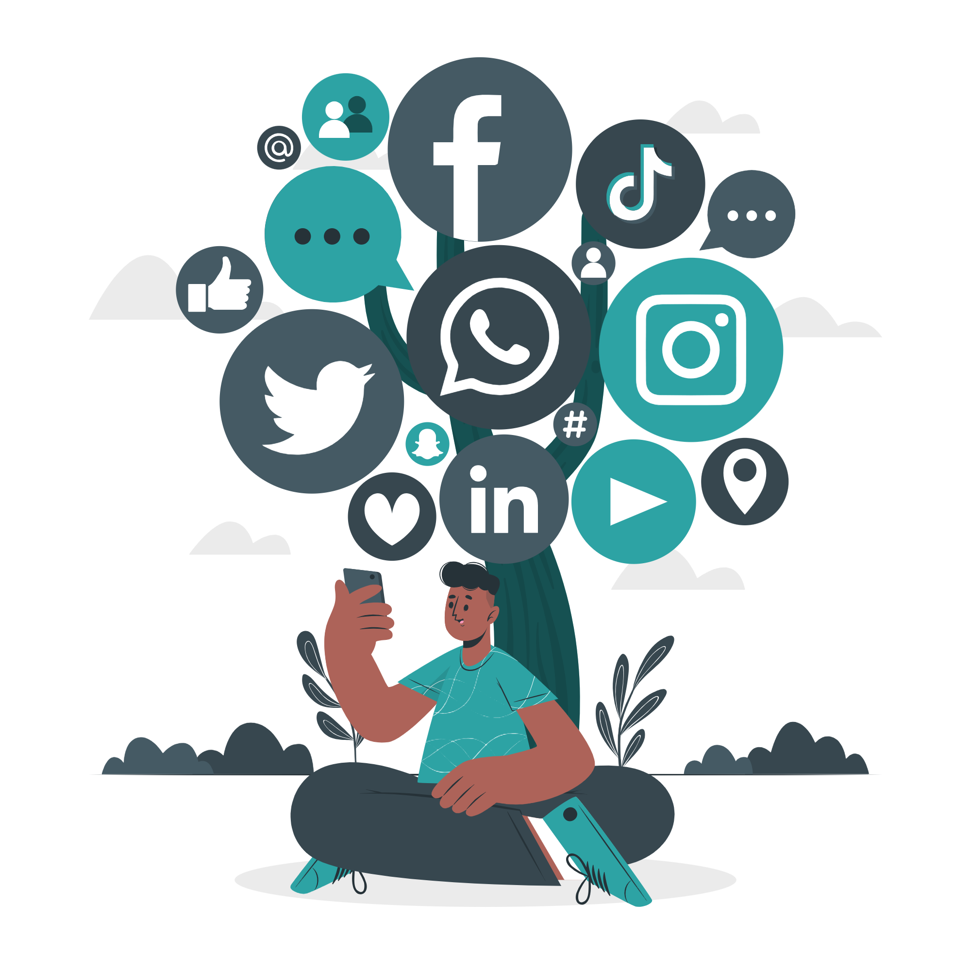 social media survey illustration
